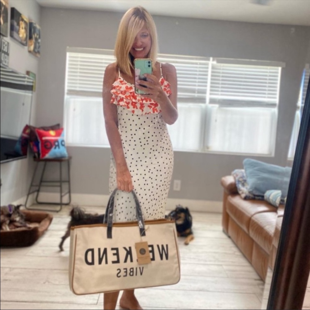 - Polka Dot Ruffle Slip Dress